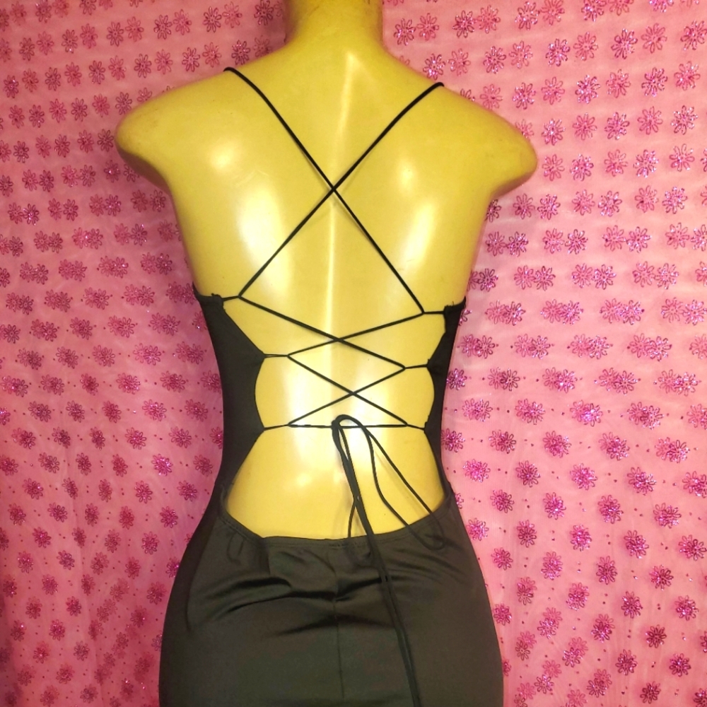 Black Strappy back Catsuit